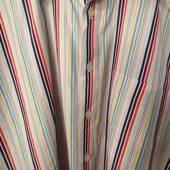 Scott Barber 100% Cotton Striped Button-Up Shirt (Size L) - Picture 4 of 9